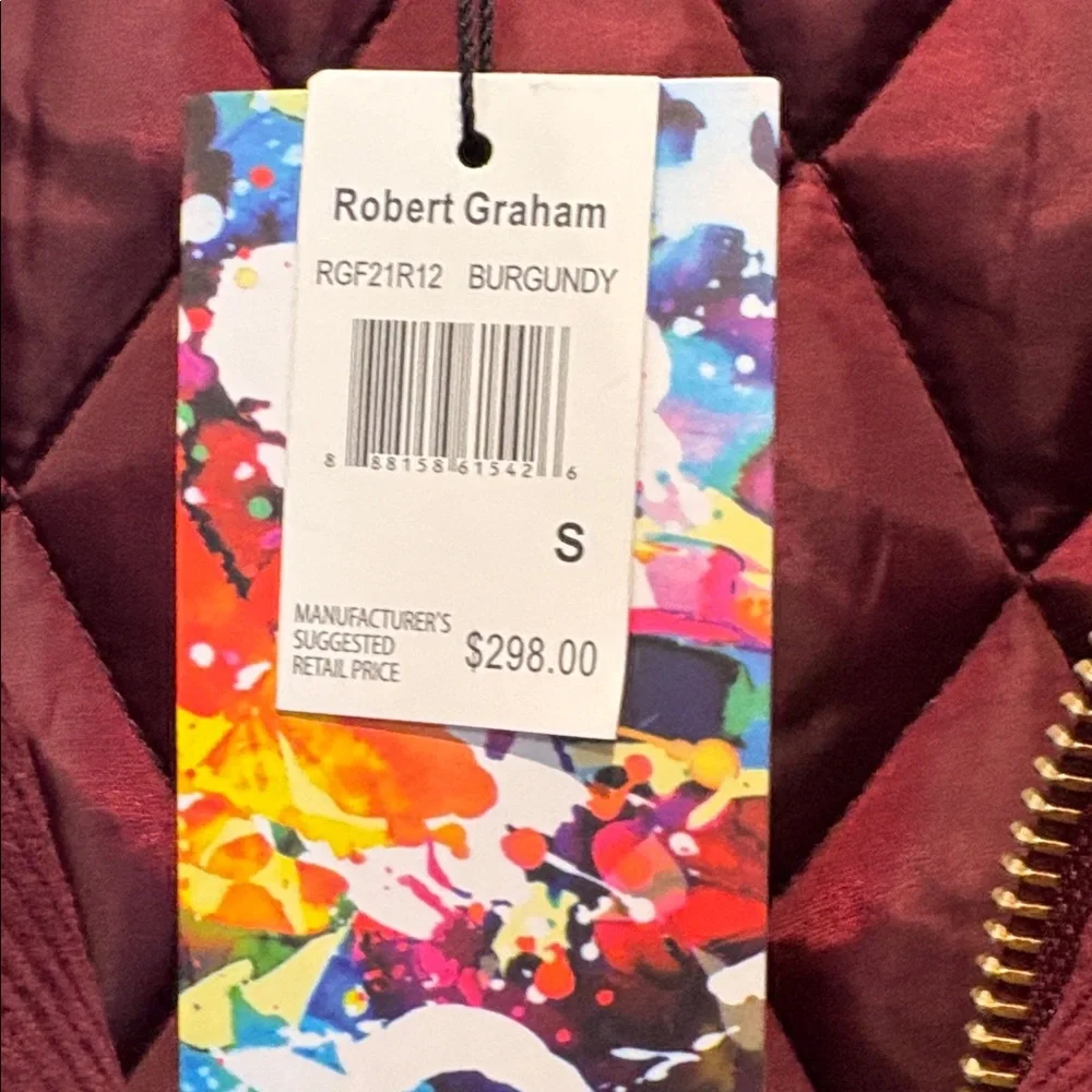 New Robert Graham Deep Red Quilted Corduroy Shirt Jacket - Picture 4 of 9